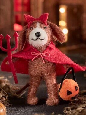 NWT Anthropologie Terrain Felt Devil Dog   Halloween Critter